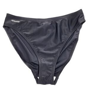 Speedo Black High Cut Classic Bikini Bottoms Women’s Size 10 Swim Beach Vacation